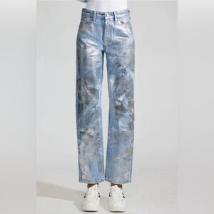 NEW!  KanCan Premier Silver Washed Straight Leg High Waist Jeans Size 23 NWT